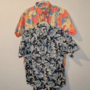 Two Columbia tropical theme shirts, Men, Size M, Regular Fit. NEW. Cotton.